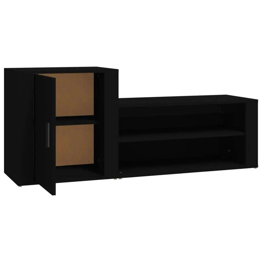 Shoe Cabinet Black 130x35x54 cm Engineered Wood 816745