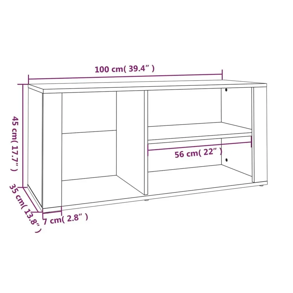 Shoe Cabinet Brown Oak 100x35x45 cm Engineered Wood 816927