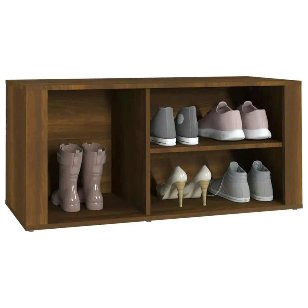 Shoe Cabinet Brown Oak 100x35x45 cm Engineered Wood 816927