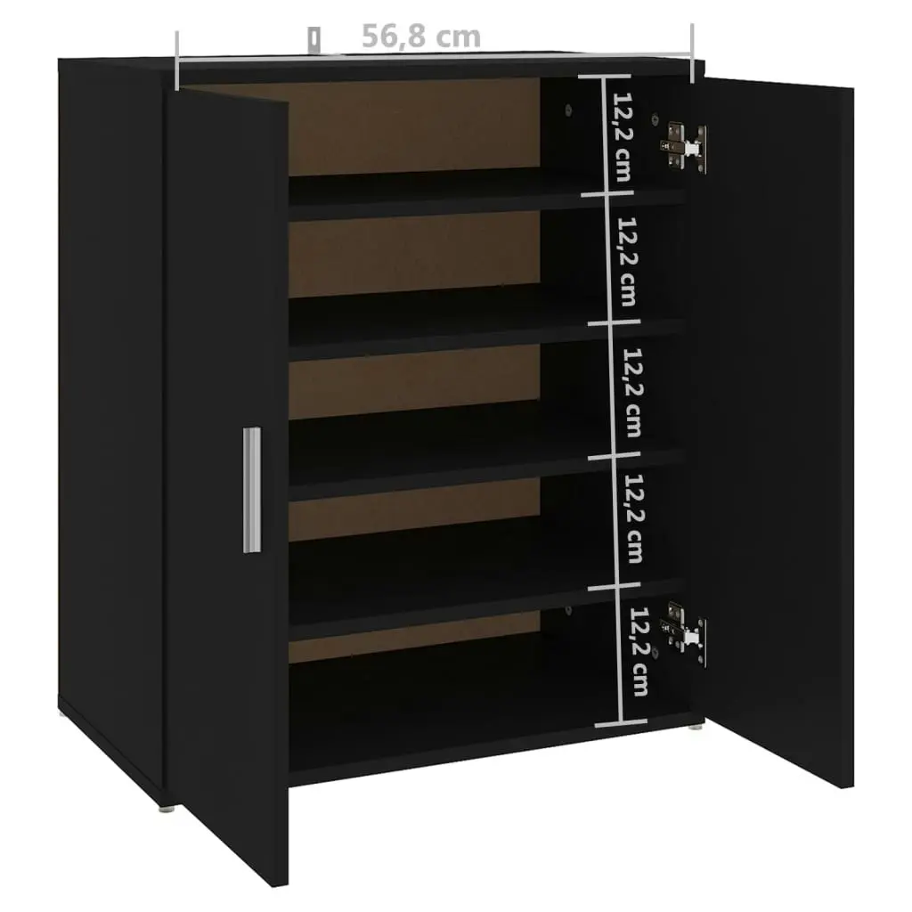 Shoe Cabinet Black 60x35x70 cm Engineered Wood 808919