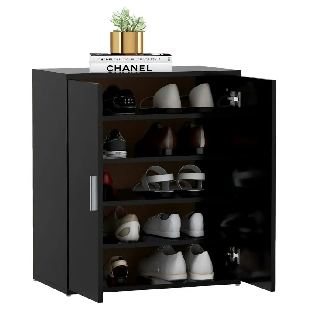 Shoe Cabinet Black 60x35x70 cm Engineered Wood 808919