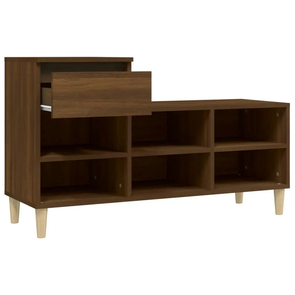 Shoe Cabinet Brown Oak 102x36x60 cm Engineered Wood 821211