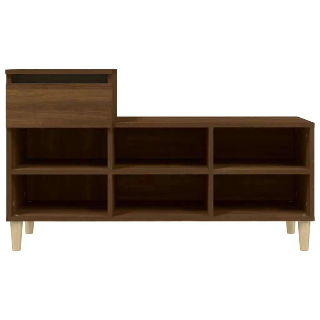 Shoe Cabinet Brown Oak 102x36x60 cm Engineered Wood 821211