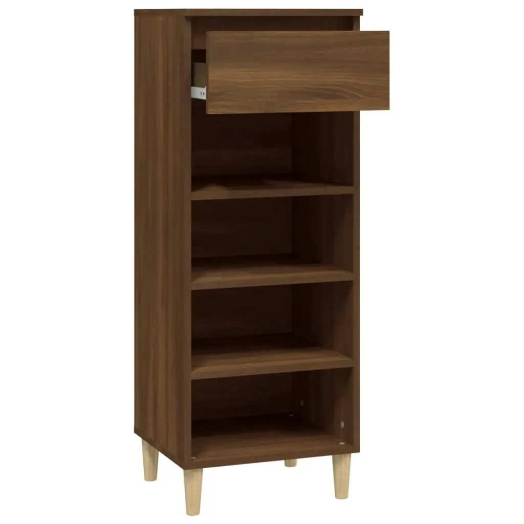 Shoe Cabinet Brown Oak 40x36x105 cm Engineered Wood 819779