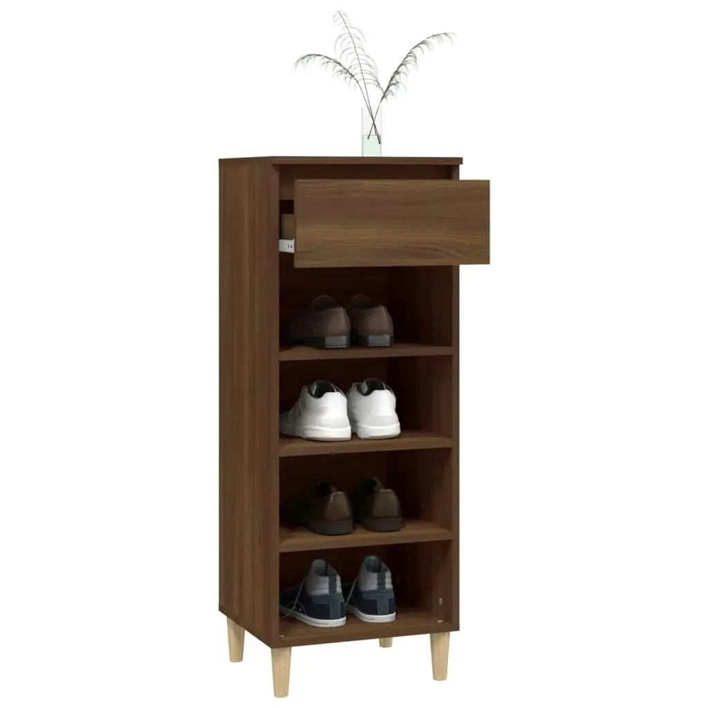 Shoe Cabinet Brown Oak 40x36x105 cm Engineered Wood 819779