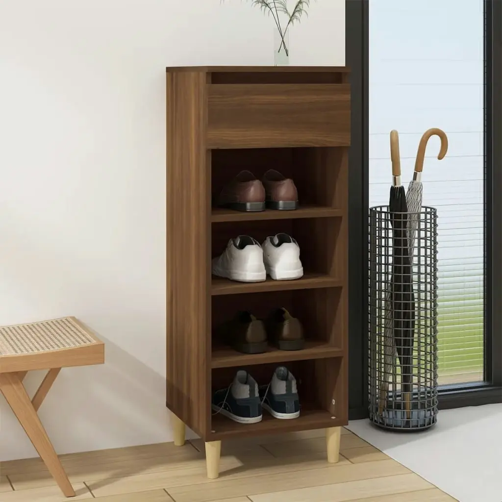 Shoe Cabinet Brown Oak 40x36x105 cm Engineered Wood 819779