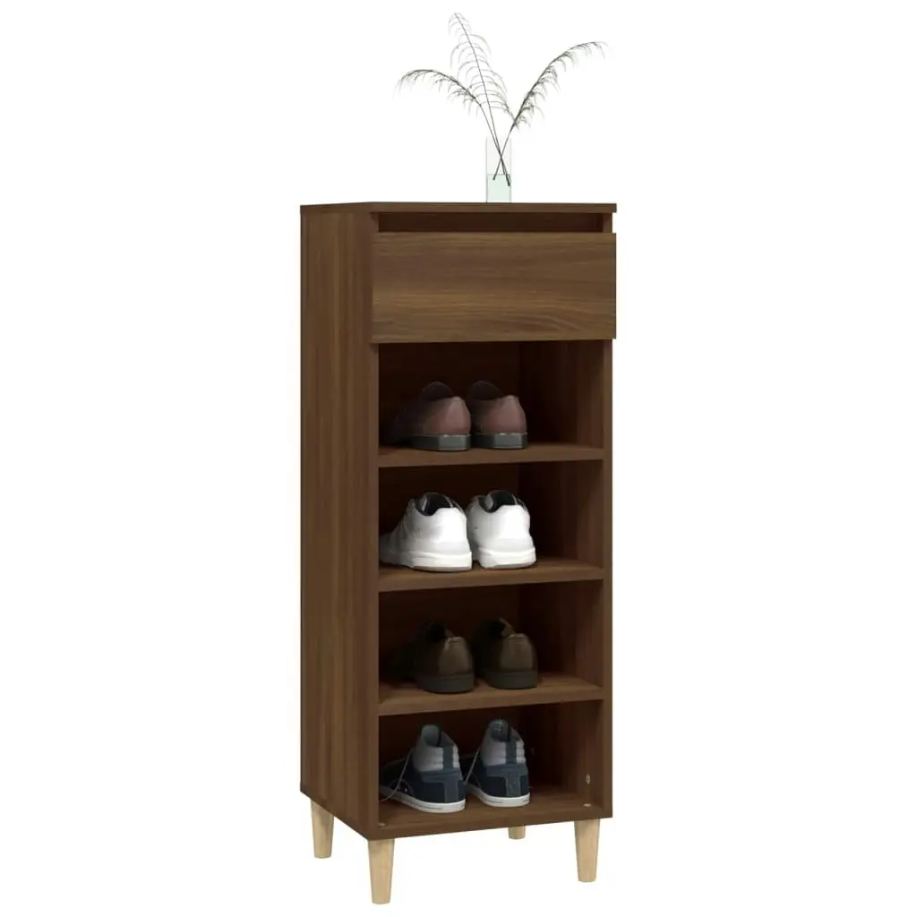 Shoe Cabinet Brown Oak 40x36x105 cm Engineered Wood 819779