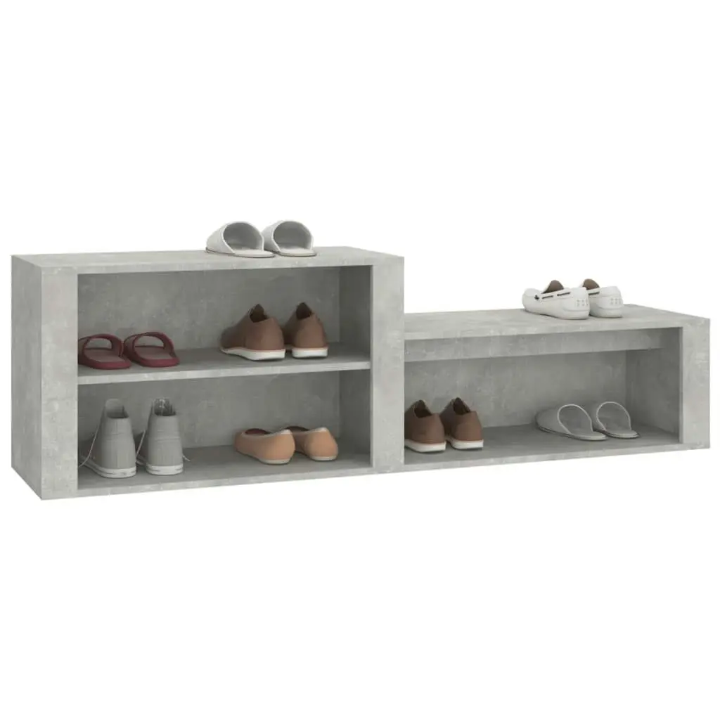 Shoe Cabinet Concrete Grey 150x35x45 cm Engineered Wood 816916