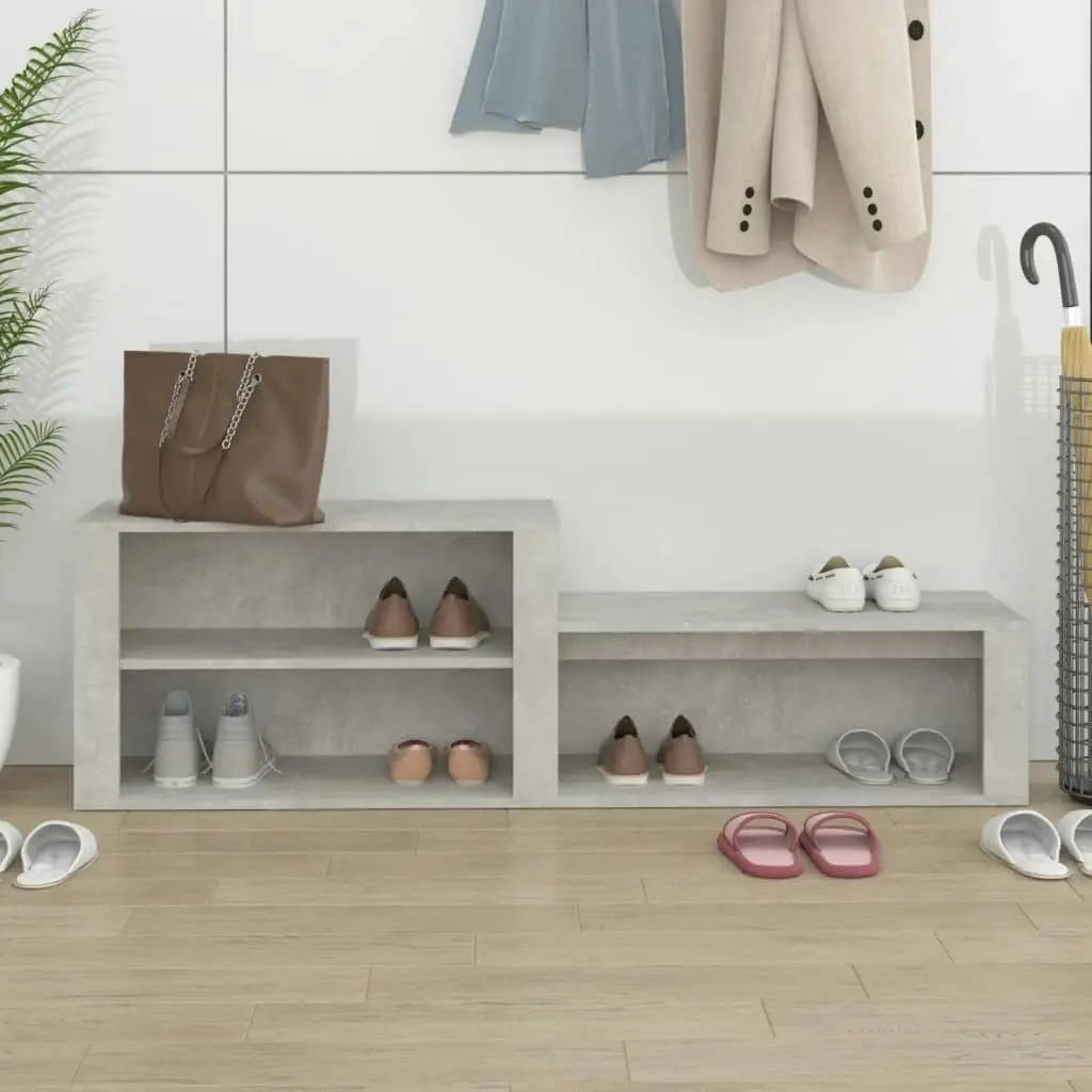 Shoe Cabinet Concrete Grey 150x35x45 cm Engineered Wood 816916