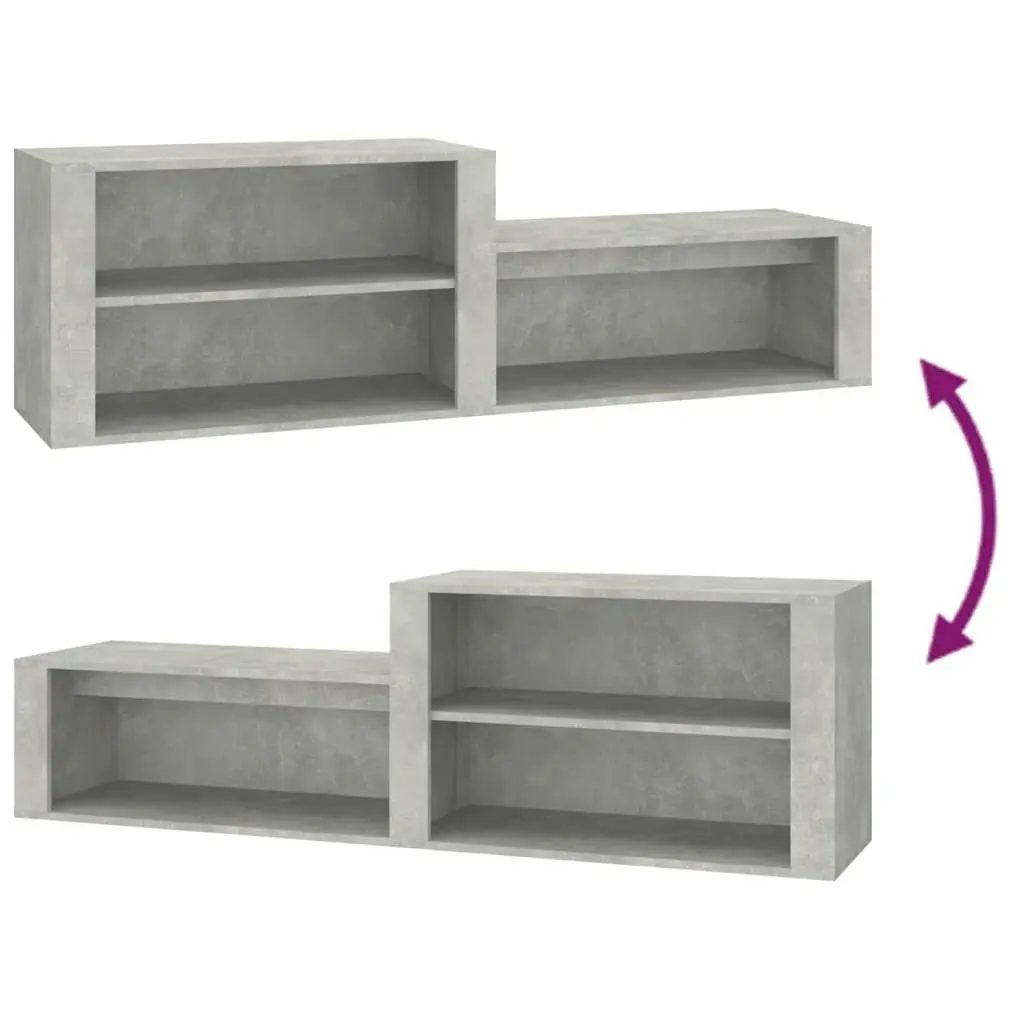 Shoe Cabinet Concrete Grey 150x35x45 cm Engineered Wood 816916