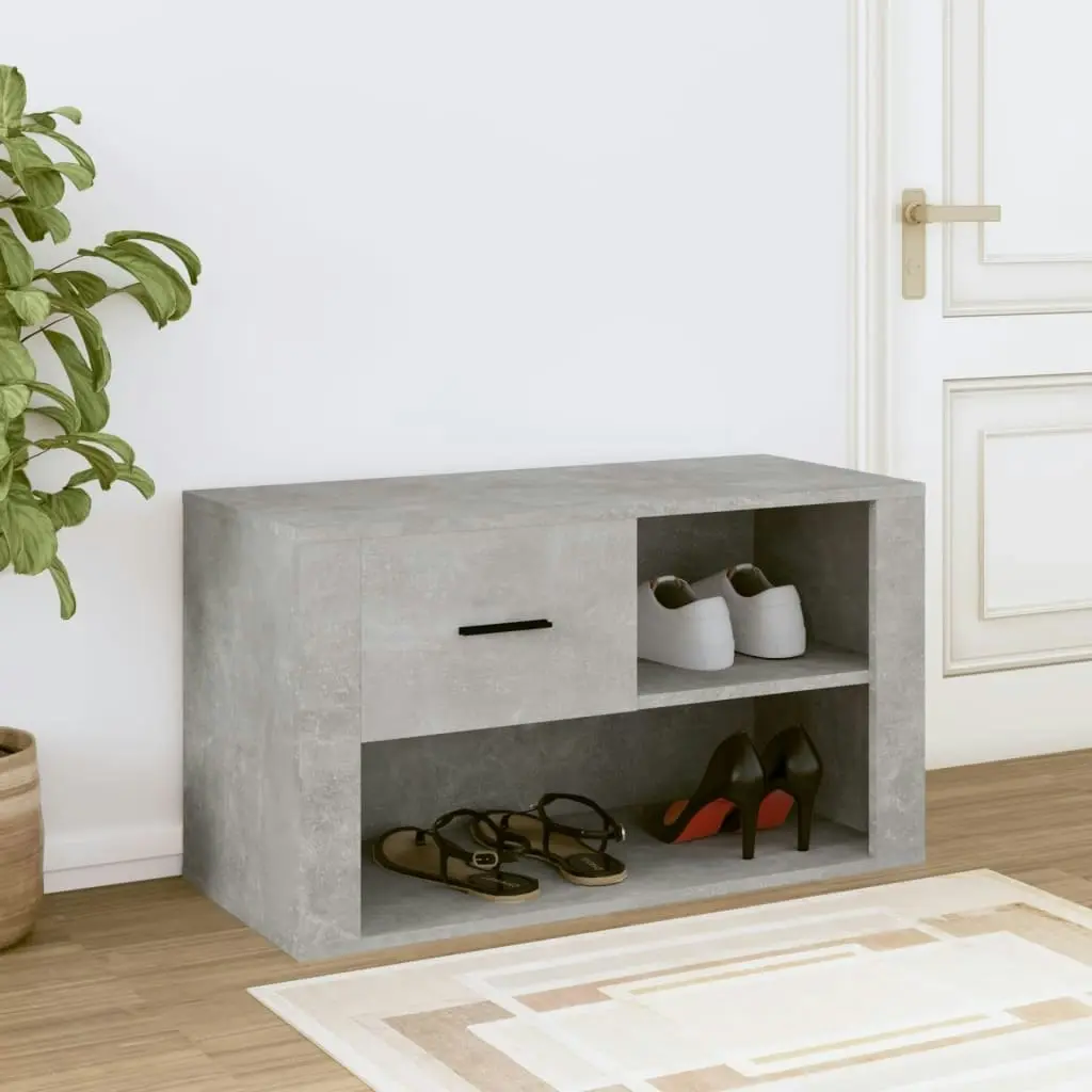 Shoe Cabinet Concrete Grey 80x35x45 cm Engineered Wood 816756