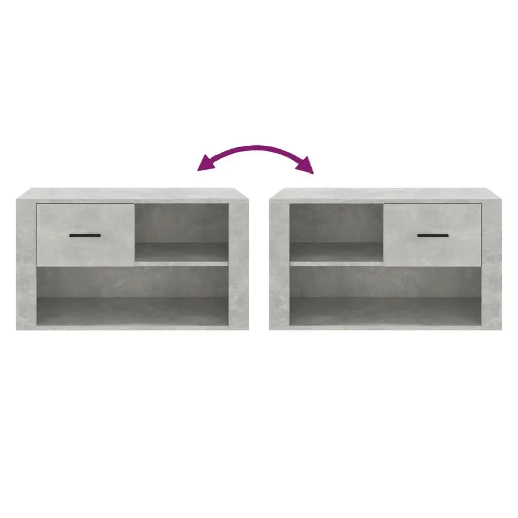 Shoe Cabinet Concrete Grey 80x35x45 cm Engineered Wood 816756