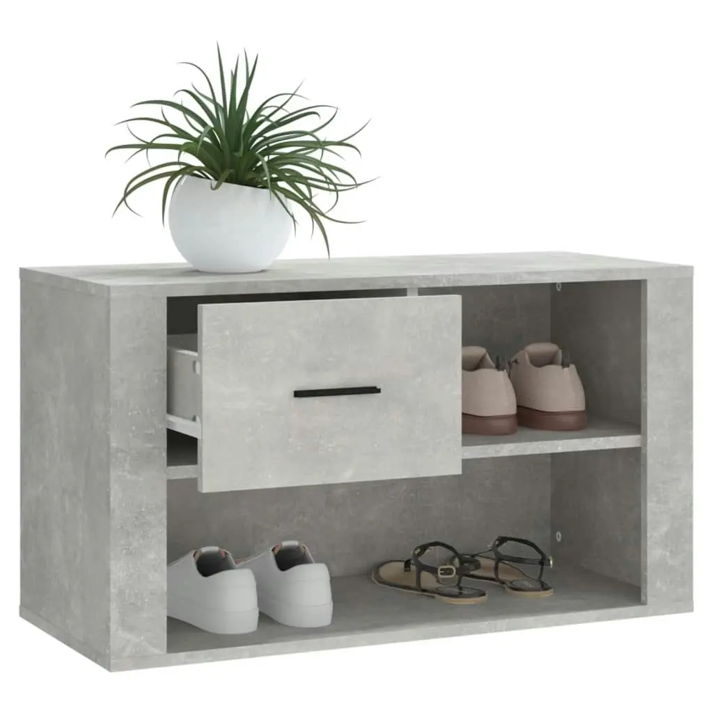 Shoe Cabinet Concrete Grey 80x35x45 cm Engineered Wood 816756