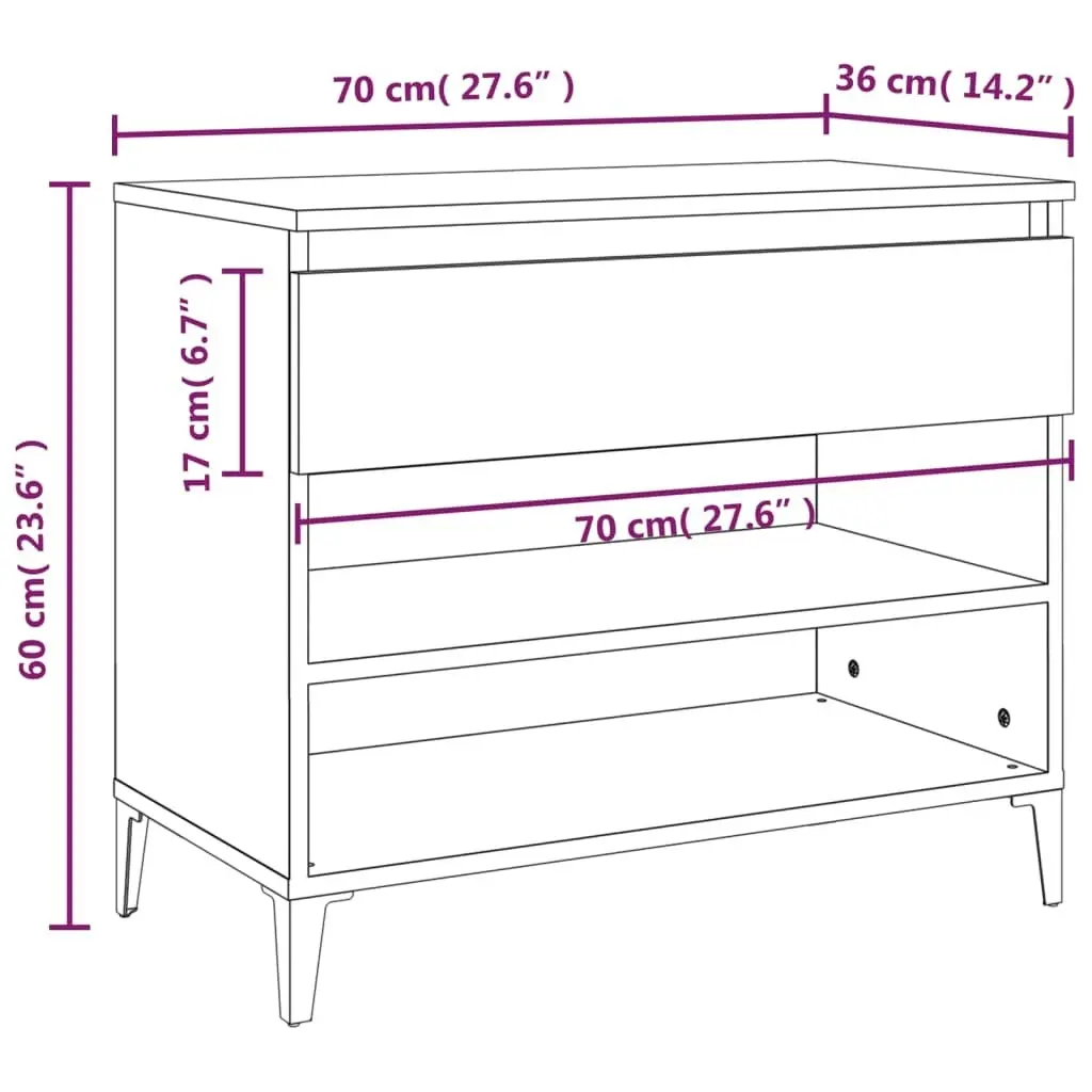 Shoe Cabinet Grey Sonoma 70x36x60 cm Engineered Wood 819770