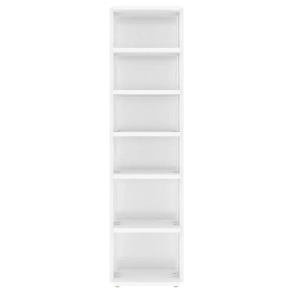 Shoe Cabinet High Gloss White 27.5x27x102 cm Engineered Wood 808497