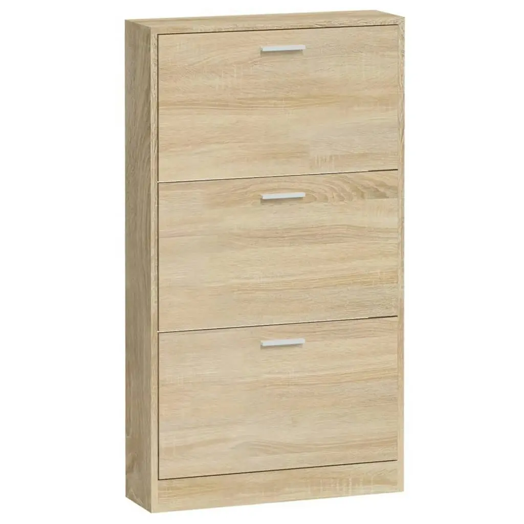 Shoe Cabinet Oak 59x17x108 cm Engineered Wood 342527