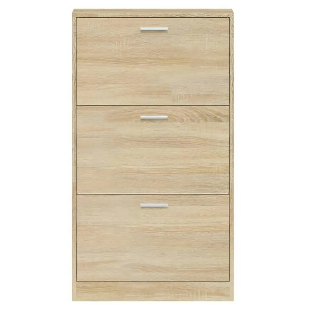 Shoe Cabinet Oak 59x17x108 cm Engineered Wood 342527