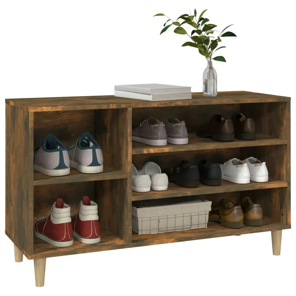 Shoe Cabinet Smoked Oak 102x36x60 cm Engineered Wood 819745