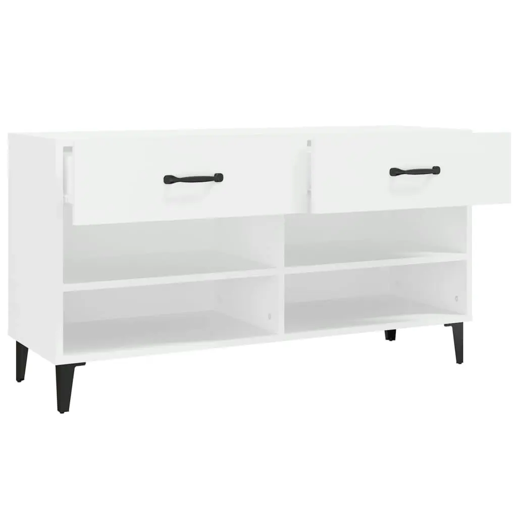 Shoe Cabinet White 102x35x55 cm Engineered Wood 812825