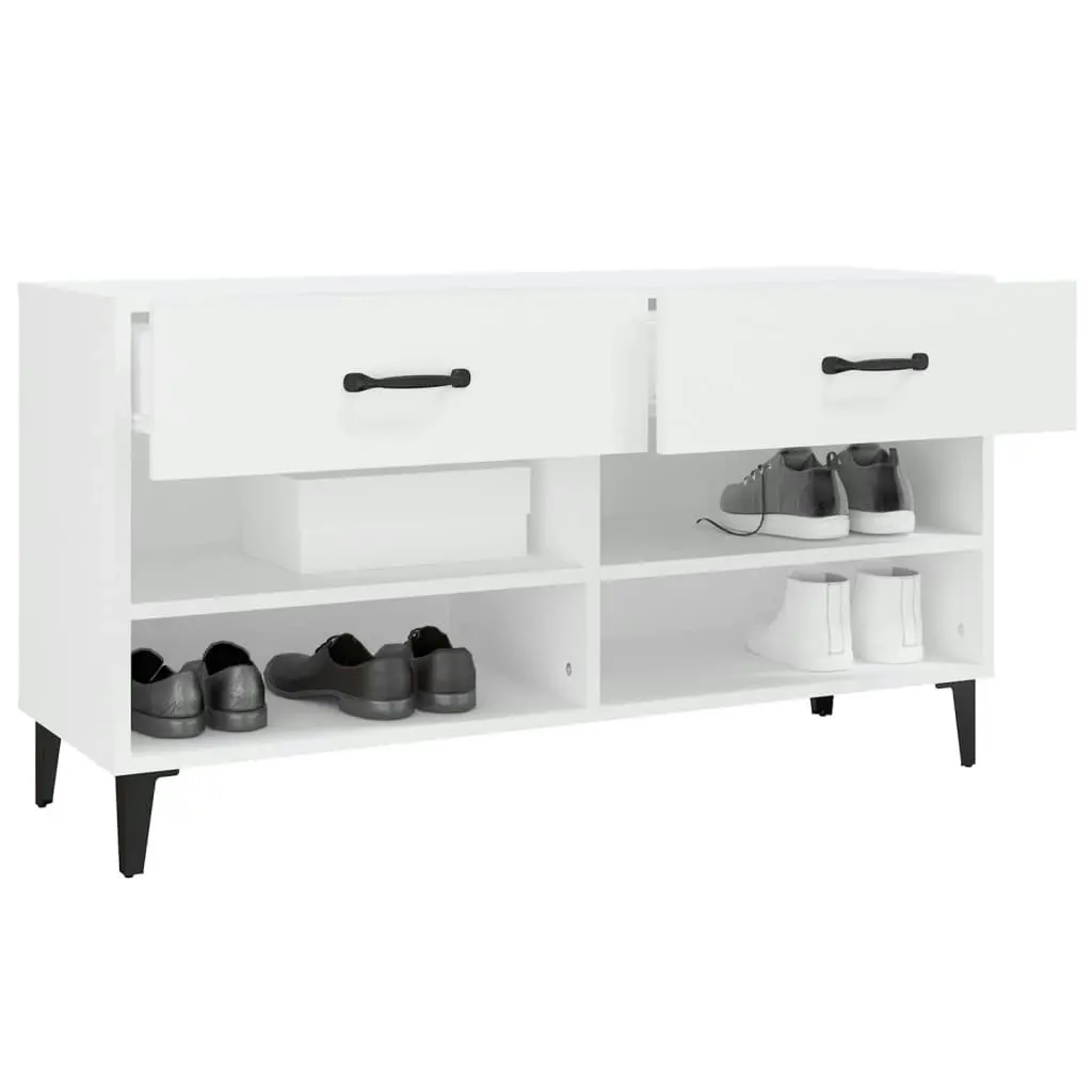 Shoe Cabinet White 102x35x55 cm Engineered Wood 812825