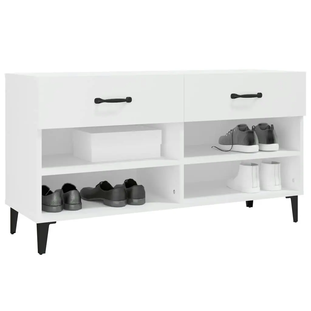 Shoe Cabinet White 102x35x55 cm Engineered Wood 812825