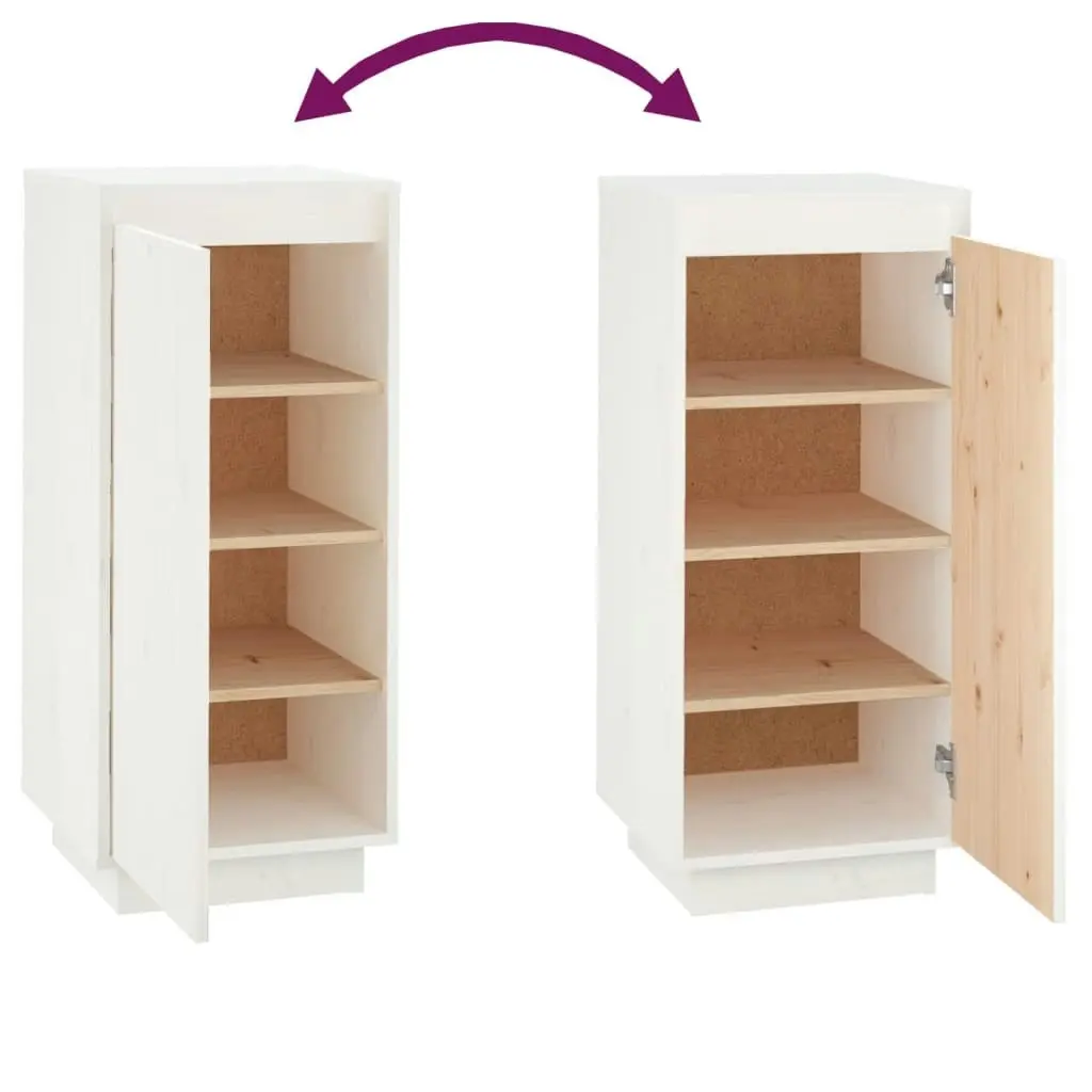 Shoe Cabinet White 35x35x80 cm Solid Wood Pine 813536