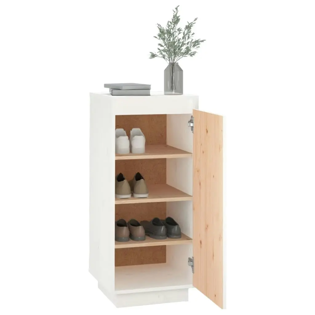 Shoe Cabinet White 35x35x80 cm Solid Wood Pine 813536