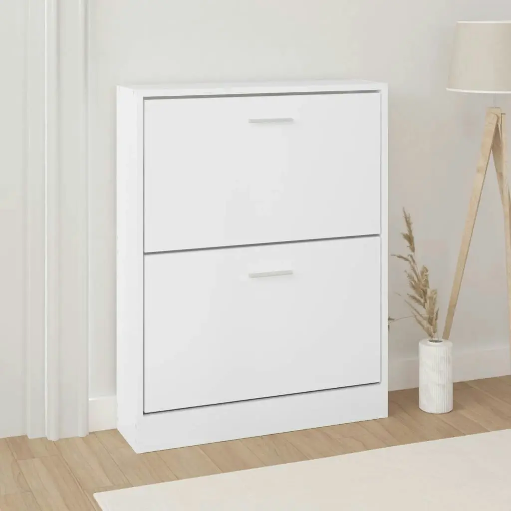 Shoe Cabinet White 59x17x81 cm Engineered Wood 342534