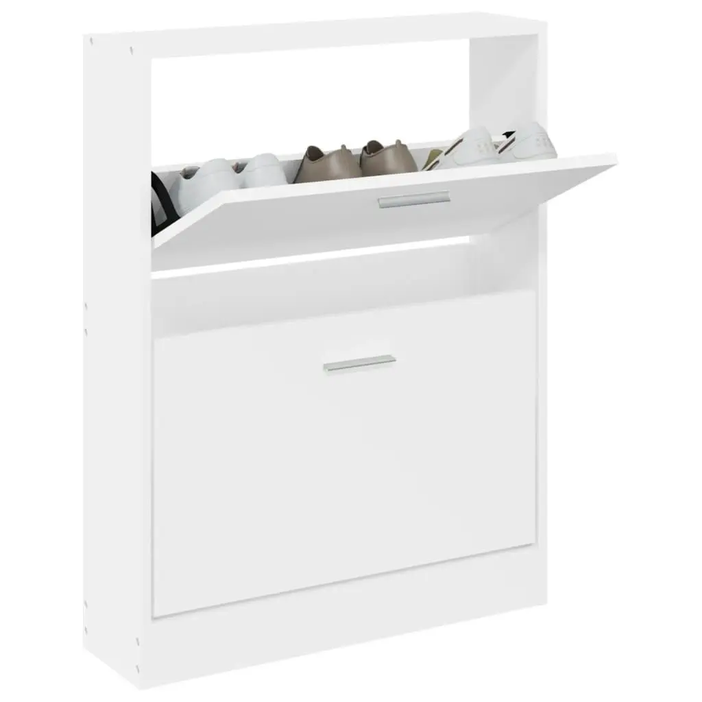 Shoe Cabinet White 59x17x81 cm Engineered Wood 342534