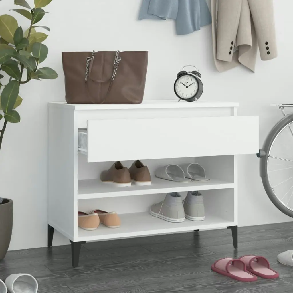 Shoe Cabinet White 70x36x60 cm Engineered Wood 819764