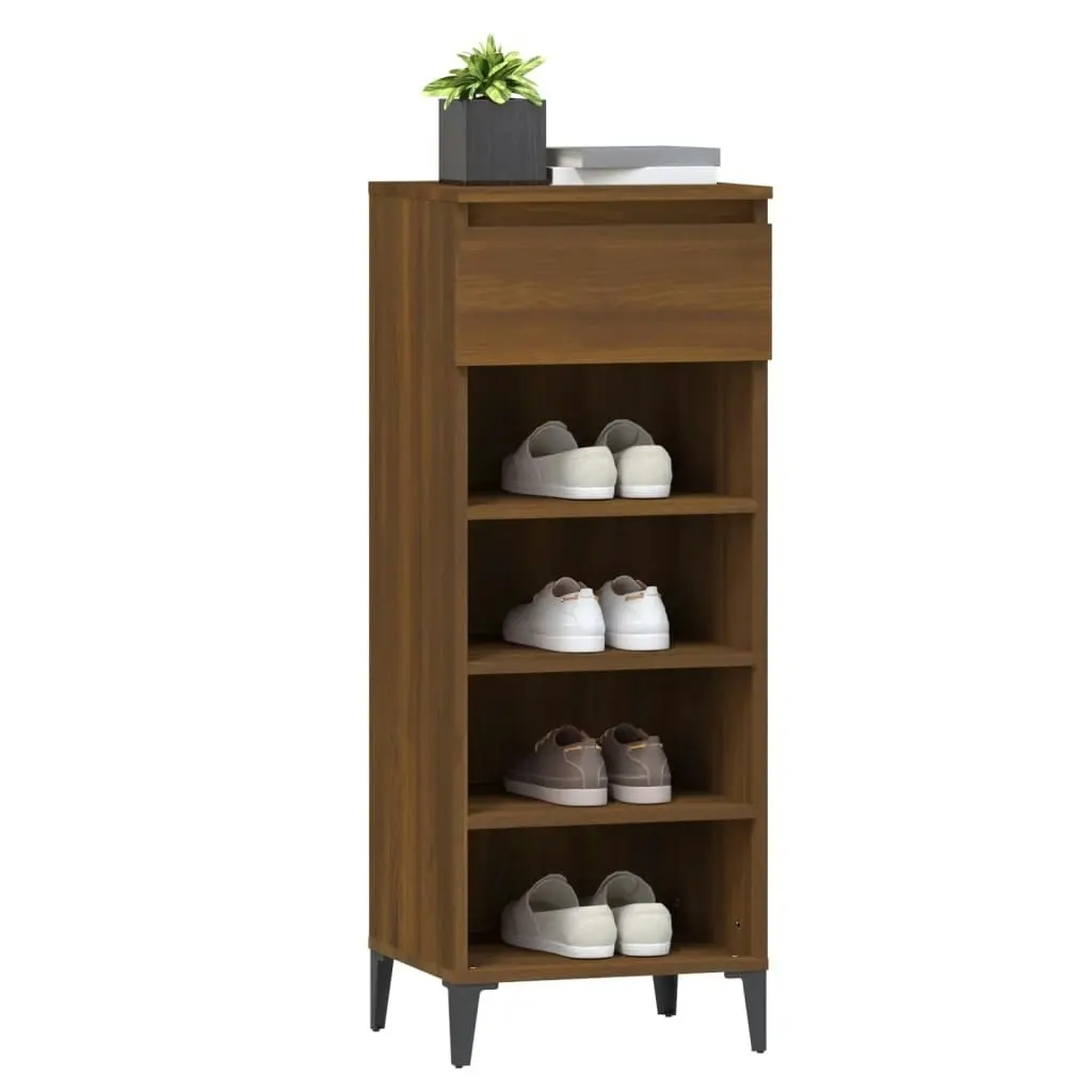 Shoe Rack Brown Oak 40x36x105 cm Engineered Wood 819787