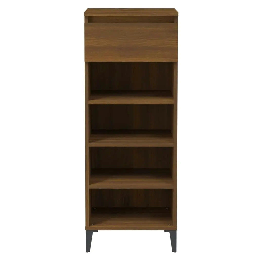 Shoe Rack Brown Oak 40x36x105 cm Engineered Wood 819787