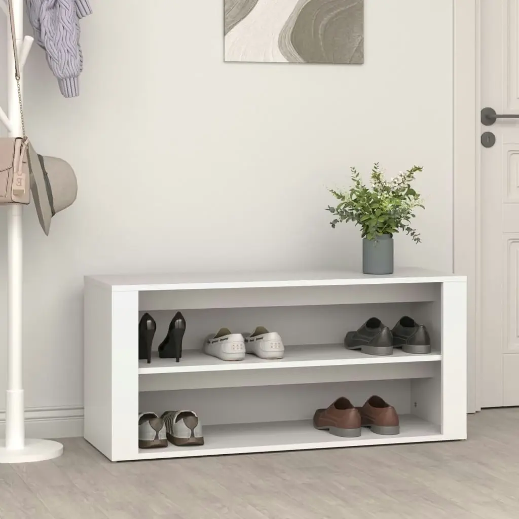 Shoe Rack White 100x35x45 cm Engineered Wood 816904