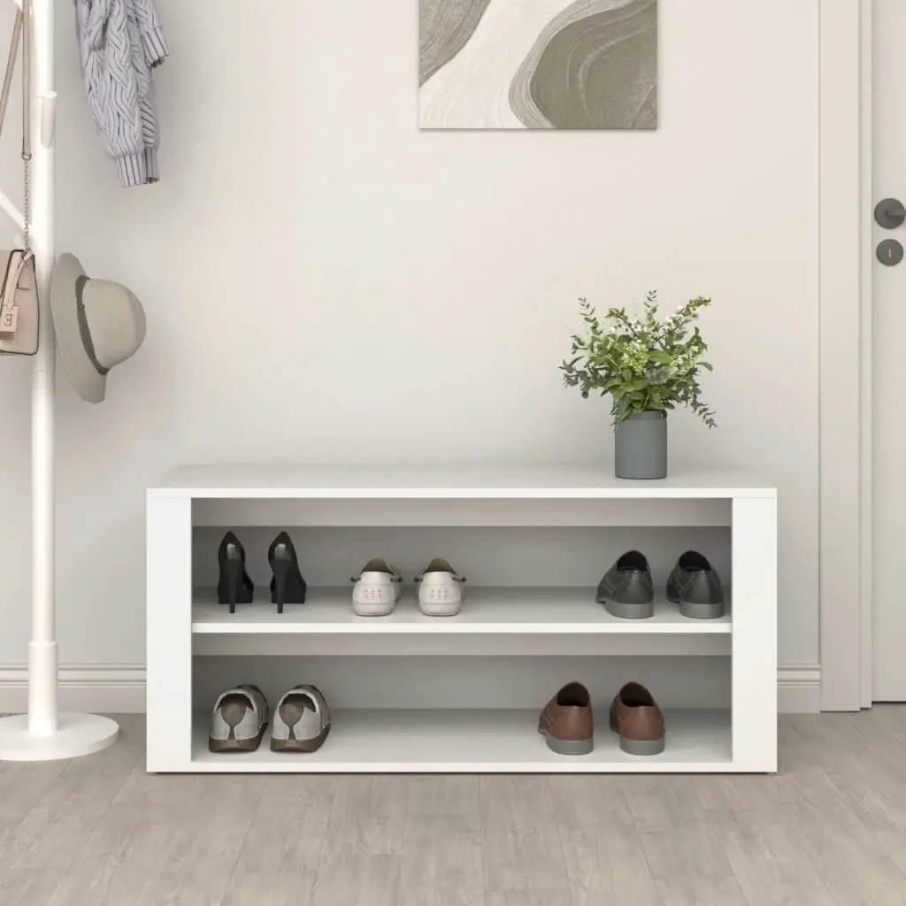 Shoe Rack White 100x35x45 cm Engineered Wood 816904