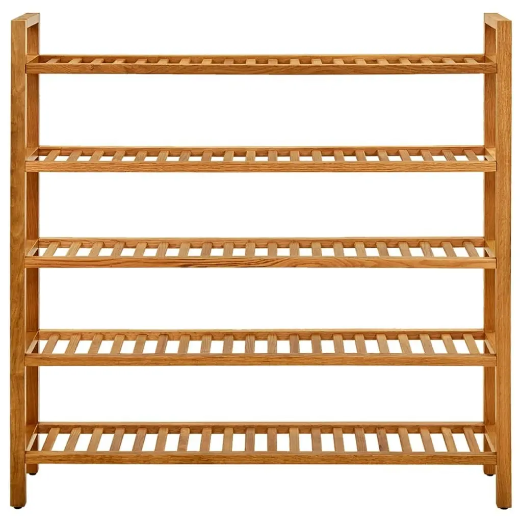 Shoe Rack with 5 Shelves 100x27x100 cm Solid Oak Wood 331751