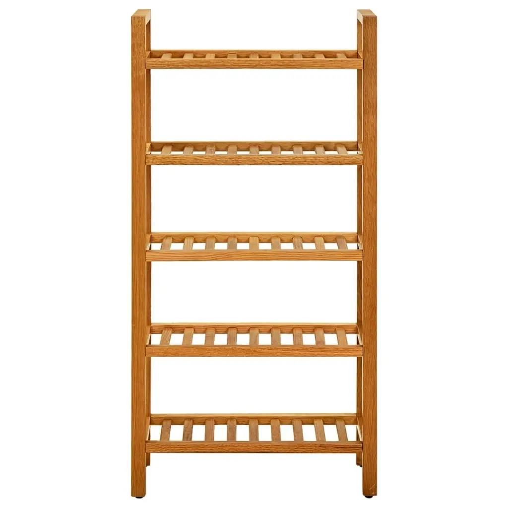 Shoe Rack with 5 Shelves 50x27x100 cm Solid Oak Wood 331747