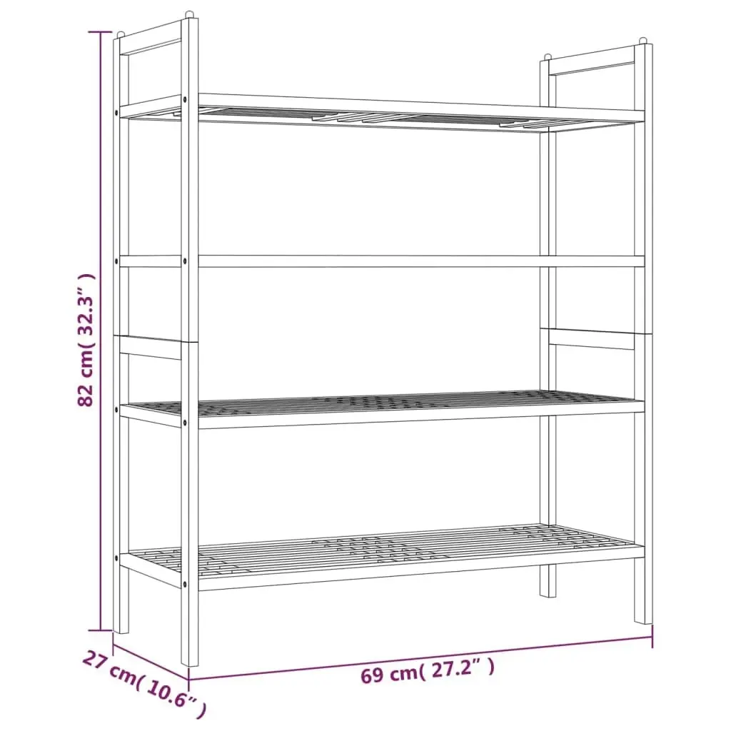 Shoe Racks 2 pcs 69x27x41 cm Solid Wood Walnut 350362