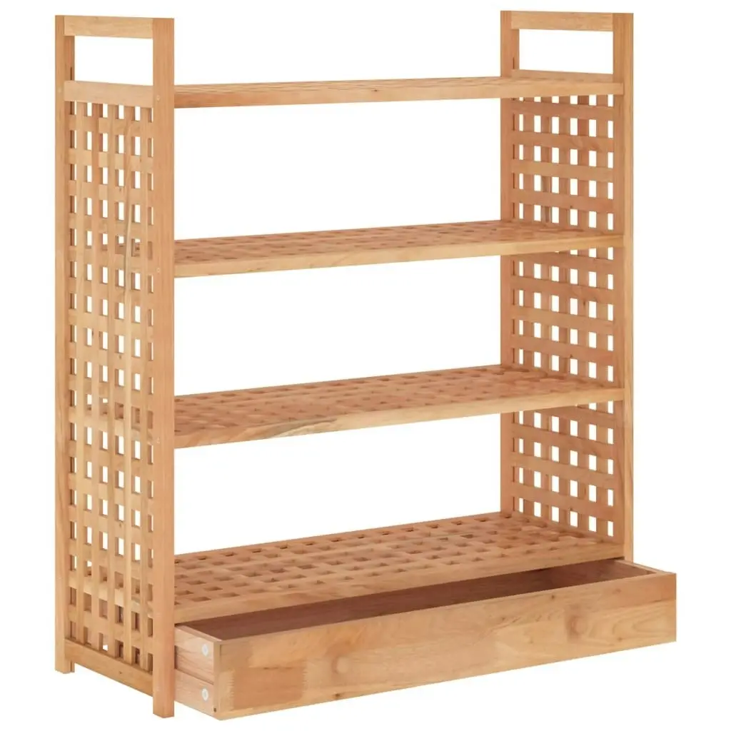 Shoe Rack with Drawer 70x27x81 cm Solid Wood Walnut 350359