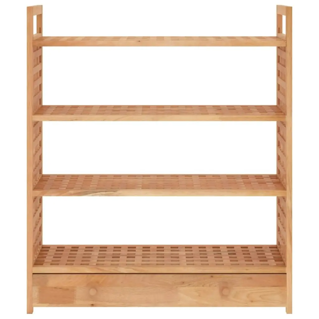 Shoe Rack with Drawer 70x27x81 cm Solid Wood Walnut 350359