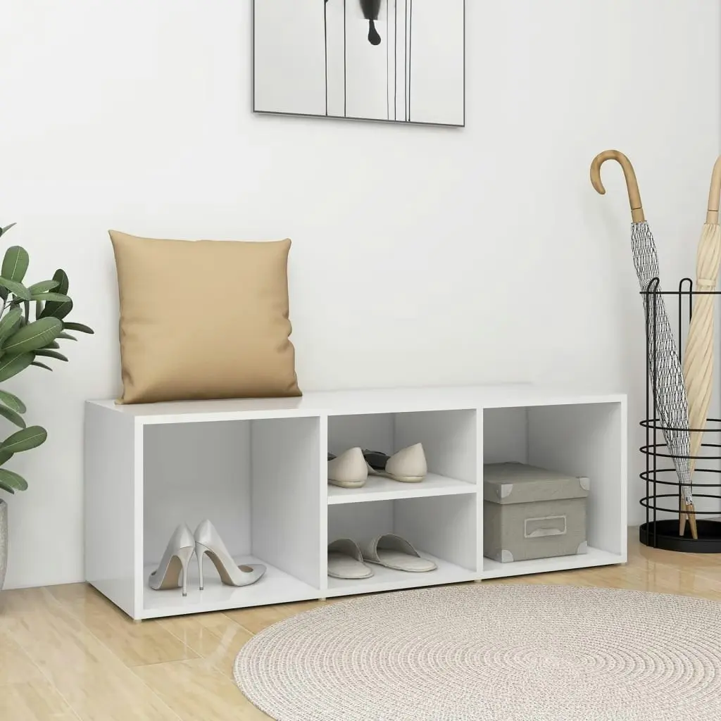 Shoe Storage Bench White 105x35x35 cm Engineered Wood 804463