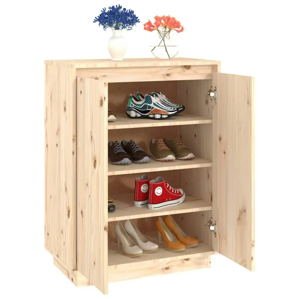 Shoe Cabinet 60x35x80 cm Solid Wood Pine 813530