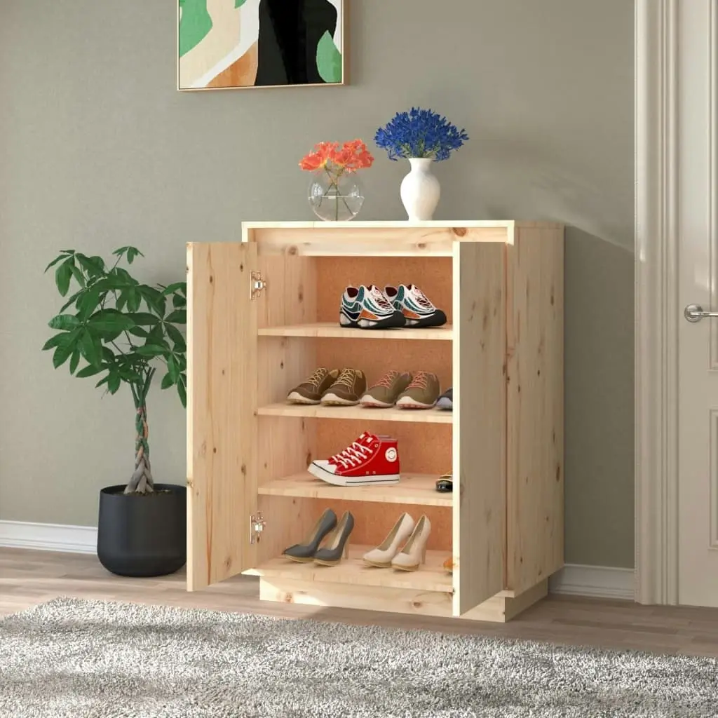 Shoe Cabinet 60x35x80 cm Solid Wood Pine 813530