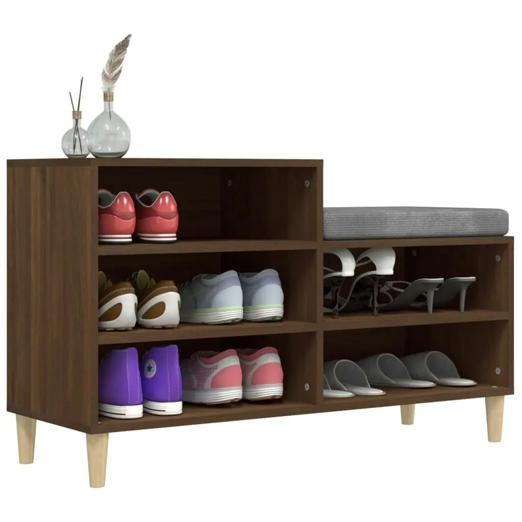 Shoe Cabinet Brown Oak 102x36x60 cm Engineered Wood 819731