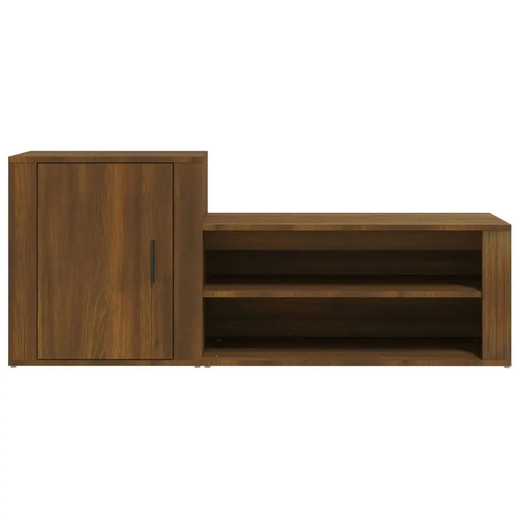 Shoe Cabinet Brown Oak 130x35x54 cm Engineered Wood 816751