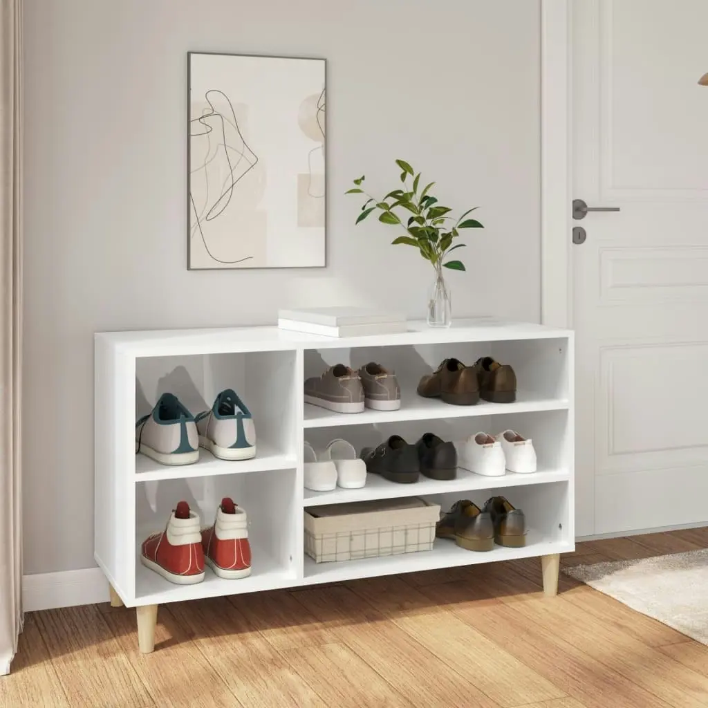 Shoe Cabinet High Gloss White 102x36x60 cm Engineered Wood 819742