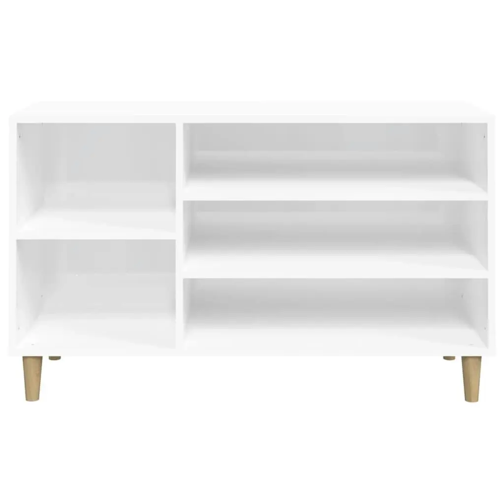 Shoe Cabinet High Gloss White 102x36x60 cm Engineered Wood 819742