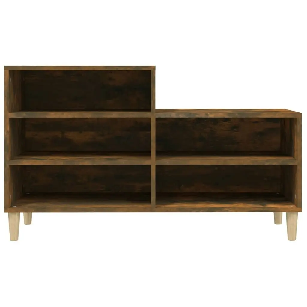 Shoe Cabinet Smoked Oak 102x36x60 cm Engineered Wood 819729