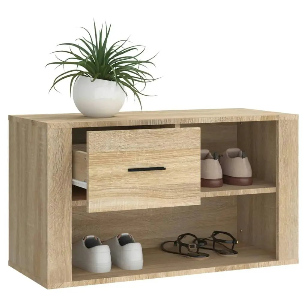 Shoe Cabinet Sonoma Oak 80x35x45 cm Engineered Wood 816755