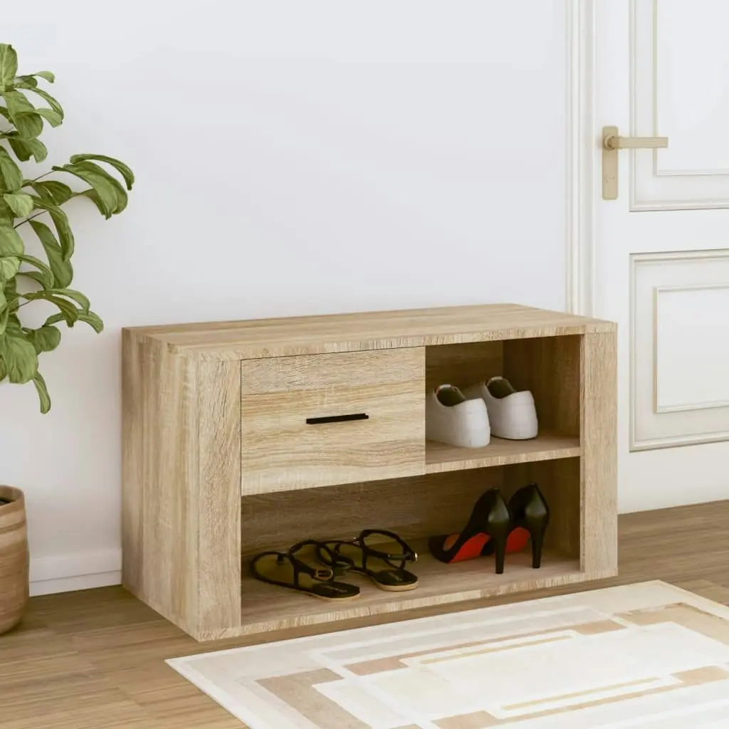 Shoe Cabinet Sonoma Oak 80x35x45 cm Engineered Wood 816755