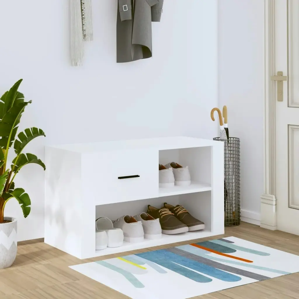 Shoe Cabinet White 80x35x45 cm Engineered Wood 816752